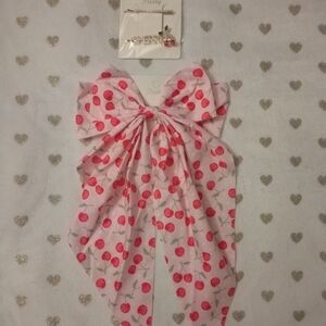 ✂️3/$15 *NWT* Pretty Cherry Print Hair Bow and Clip Set
